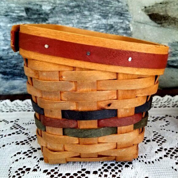 VTG Longaberger 2004 Shades of Autumn Recipe Basket Combo Fall Foliage Liner Lid - Picture 10 of 12